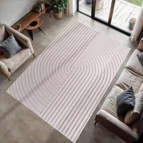 Dywan nowoczesny 3D Doha wstęgi kremowy 140 cm x 200 cm