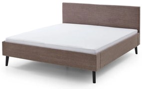 Brązowe tapicerowane łóżko dwuosobowe 180x200 cm Avola – Meise Möbel