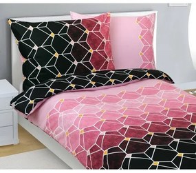 Bellatex Pościel bawełniana Plaster miodu różowy, 140 x200 cm, 70 x 90 cm