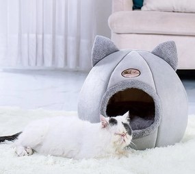Pluszowe legowisko dla psa/kota CATY TENT 33x33 cm, szare