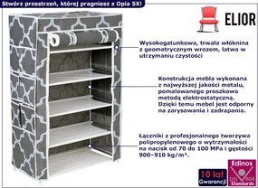 Tekstylna szafka na obuwie z 5 półkami - Larson 5X