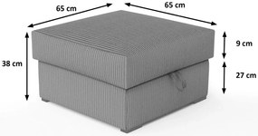 Czarny taboret SMART COSARO z miejscem do przechowywania 65x65 cm