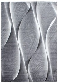 Dywan nowoczesny Parma Wstęgi szaro-czarny 80 cm x 300 cm