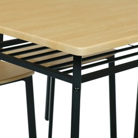 Zestaw jadalniany Industrial z 4 krzesłami, 110 x70 x 76 cm, brązowy
