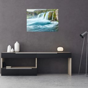 Obraz - Skały z wodospadami (70x50 cm)