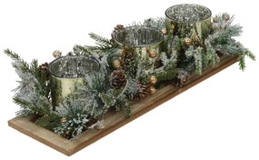 Zestaw trzech świeczników tealight na ozdobnej podstawce