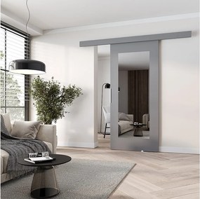 MINIO go for it, Drzwi przesuwne wewnętrzne CLEAN I 96 cm, z lustrem,  w kolorze szarym