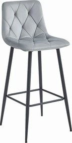 Srebrno szary welurowy hoker glamour do wyspy P6-W29