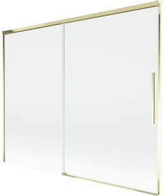 Mexen Rox parawan nawannowy 2-skrzydłowy rozsuwany 190 x 150 cm, transparent, złoty - 8C9-190-001-50-00