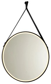 Nowoczesne lustro łazienkowe czarne z oświetleniem LED i dotykowym ściemniaczem - Pien