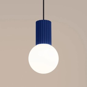 Lampa wisząca HALO 1 ultramaryna ryflowana SOLLUX  LIGHTING
