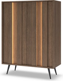 Komoda wysoka Flaro 93 cm z oświetleniem - dąb dunin