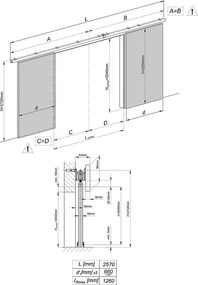 Emporius drzwi przesuwne 130 cm Kaja Duo - drzwi naścienne z lustrem do salonu, garderoby - Czarny
