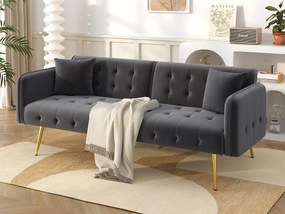 Wielofunkcyjna kanapa 2-osobowa - Regulowane oparcie - Regulowane podłokietniki - Welur - ​​Szary​