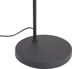 Designerska lampa podłogowa czarna z przydymionym szkłem - Ana