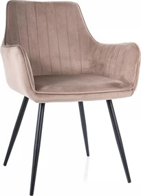 Aksamitne krzesło do jadalni z podłokietnikami Apple Velvet Signal