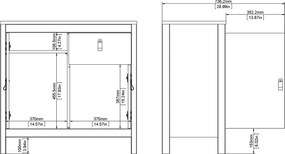 Komoda pokojowa z szafkami i szufladą Madrid 2+1 biały mat