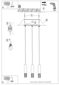 Lampa wisząca LAMI 3L biała SOLLUX  LIGHTING