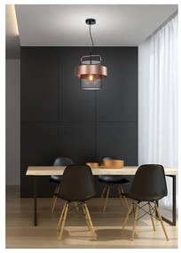 Metalowa lampa wisząca w czarno-miedzianym kolorze ø 30 cm Fiba – Candellux Lighting