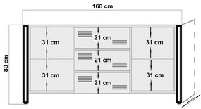 Komoda Cosmo Atlantic Pine and Black