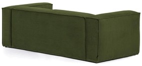 Ciemnozielona sztruksowa sofa Kave Home Blok