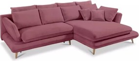Narożnik MONTE Prawostronny z funkcją spania, pojemnikiem i poduszkami, Sorriso 10 Bordowy WERSAL