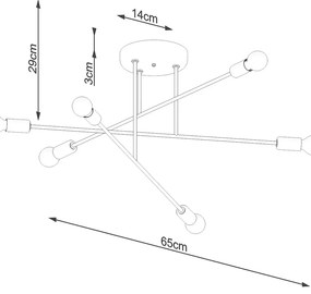 Żyrandol NORAH 6R czarny SOLLUX  LIGHTING