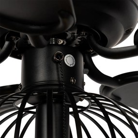 Wentylator sufitowy czarny z drewnem i wyłącznikiem sznurkowym - Mistral Johanna