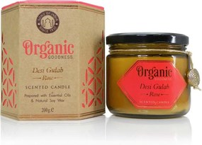 Świeca organiczna Desi Gulab - Rose 200 g w bursztynowym szkle
