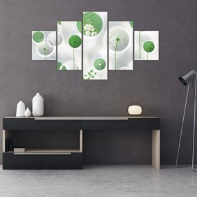Obraz - Kwiaty w kółkach (125x70 cm)