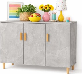 Skandynawska komoda na nóżkach betonowy szary H0-F87