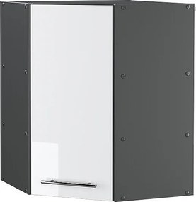 Szafka wisząca narożna biały wysoki połysk 57x34.1x72 fame-line