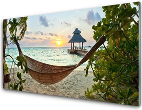 Szkło do Kuchni na Ścianę Relaks w Hamaku na Plaży