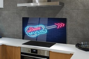 Panel szklany do Kuchni Muzyczny Blask Neonów