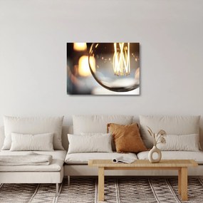Obraz na szkle - świecąca żarówka (70x50 cm)