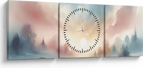 Obraz - Elegancki krajobraz (z zegarem) (90x30 cm)