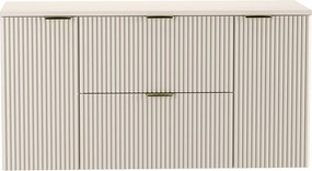 Szafka pod umywalkę WENA, z 2 drzwiami i 2 szufladami, ryflowane fronty, Willy, 120x60x47 cm, Kaszmir
