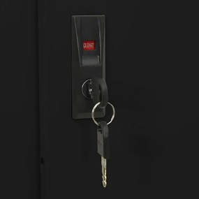 Industrialna stalowa szafa przesuwna z kluczem  czarnaE3-W99