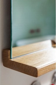 Lustro z półką z drewnianą ramą ścienne 50x75 cm Lun – noo.ma