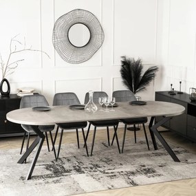 Stół Okrągły Rozkładany LUKAS 100-250 cm Beton Nowoczesny Loft
