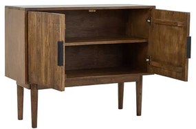Ciemnobrązowa niska komoda z litego drewna 100x80 cm Bitika – Light &amp; Living