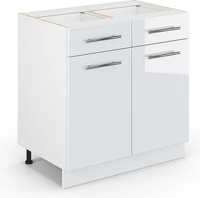 Szafka dolna do kuchni biały wysoki połysk 80x51.6x82 fame-line