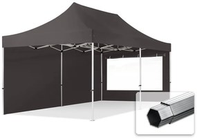 TOOLPORT 3x6 m Namiot Ekspresowy PROFESSIONAL Alu 40mm, ze ścianami bocznymi, okna panoramiczne, ciemnoszary - (600233)