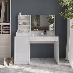 Stolik do przebierania biały/biały wysoki połysk 119.8x50.1x76 sherry