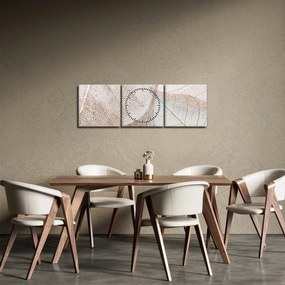 Obraz - Beżowe liście (z zegarem) (90x30 cm)