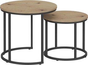 Okrągły stolik kawowy 2w1 dąb artisan C9-Z45