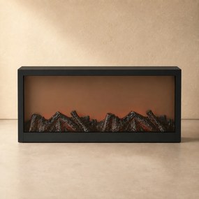 Kominek dekoracyjny LED, metalowy, 10 x 57 x 25 cm