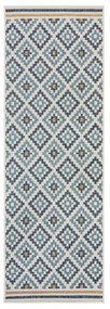 Żółto-niebieski dywan odpowiedni na zewnątrz 80x230 cm Zia Trellis – Flair Rugs