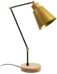 Żółto-czarna lampa stołowa z metalowym kloszem (wysokość 52 cm) Manavgat – Opviq lights