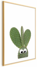 Plakat Uszaty kaktus 21x30 cm z ramą złotą z marginesem ARTGEIST B